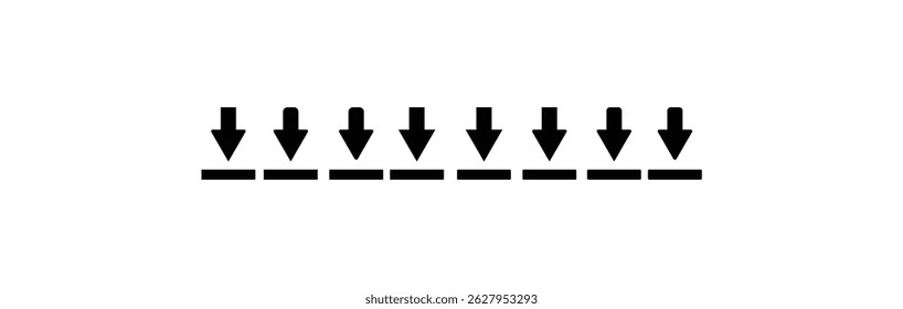 Dwonload arrow line icon. Download line icon set. Group of object.
