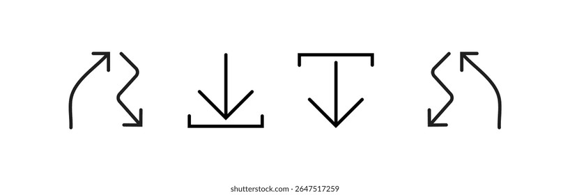 Dwonload arrow line icon EPS 10