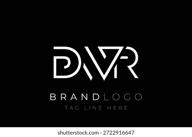 Diseño de logotipo de carta abstracta DWR. Diseño moderno del logotipo del negocio con tipografía Abstractas y estilo contemporáneo