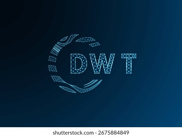 Diseño de Vector de logotipo de letra de polietileno baja DWT. Diseño de logotipo de poliéster inferior DWT. Diseño único del logotipo de baja poli de DWT.