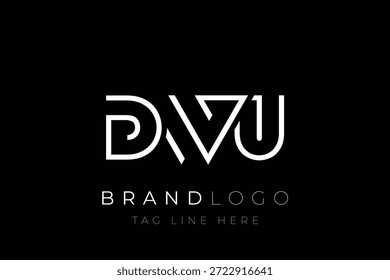 Diseño de logotipo de carta abstracta DWU. Diseño moderno del logotipo del negocio con tipografía Abstractas y estilo contemporáneo