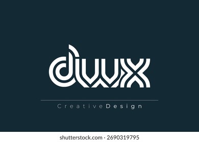 DWX Creative Design de logotipo de letra moderna exclusivo. Elegante Monograma Logo Design com elementos decorativos e tipografia