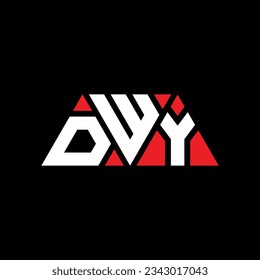 Diseño del logotipo de la letra del triángulo DWY con forma de triángulo. Monograma de diseño del logotipo del triángulo DWY. Plantilla de logotipo vectorial de triángulo DWY con color rojo. Logo triangular DWY Diseño sencillo, elegante y lujoso.