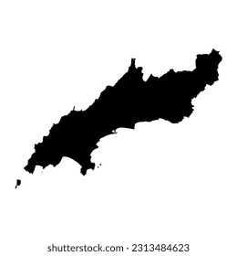Mapa de Dwyfor, distrito de Gales. Ilustración vectorial.