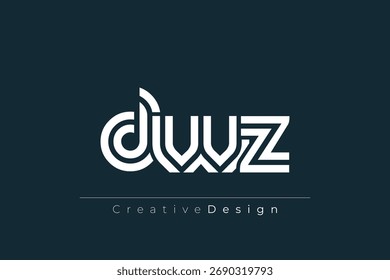 DWZ Criativo único moderno carta Logo Design. Elegante Monograma Logo Design com elementos decorativos e tipografia