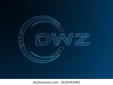 DWZ baixo poli letra logotipo vetor design. DWZ menor design de logotipo poli. 