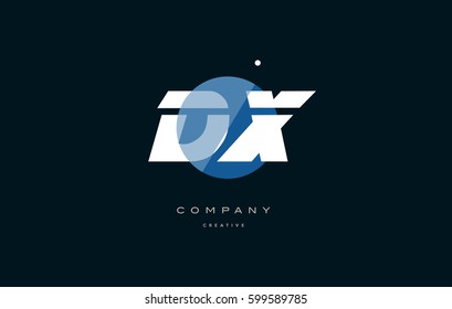 dx d x  blue circle dot big font alphabet company letter logo white design vector icon template 