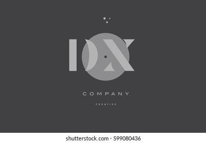 dx d x  grey modern stylish alphabet dot dots eps company letter logo design vector icon template 