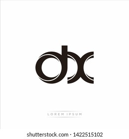 dx d x Initial Letter Split Lowercase Modern Monogram linked outline rounded logo