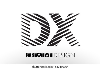 DX D X Lines Letter Design with Creative Elegant Zebra Vector Illustration.