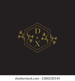 DX elegant wedding initial logo in high quality professional design that will print well across any print media