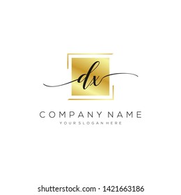 DX handwriting initial logo template vector.