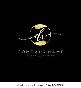 DX handwriting initial logo template vector.