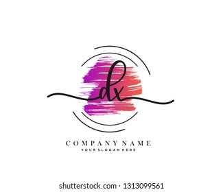 DX handwriting initial  logo vector