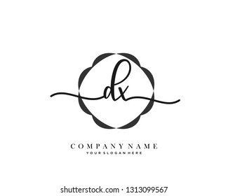 DX handwriting initial  logo vector