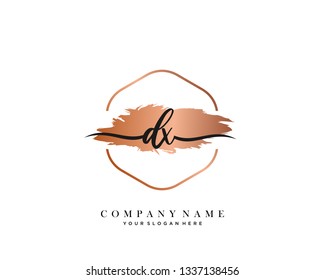 DX handwriting initial  logo vector