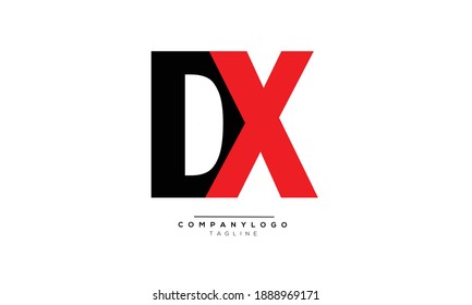 DX icon monogram letter text alphabet logo design