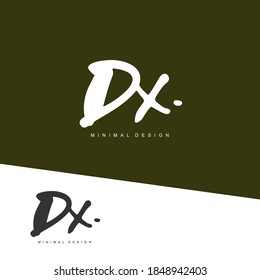 DX Initial handwriting or handwritten logo for identity. Logo with signature and hand drawn style.