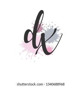DX  Initial Handwriting logo template vector