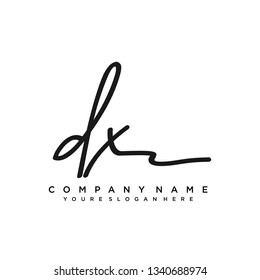 DX  Initial Handwriting logo template vector