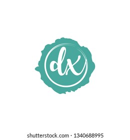 DX  Initial Handwriting logo template vector