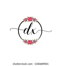 DX  Initial Handwriting logo template vector