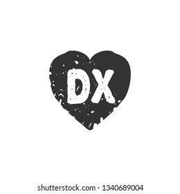 DX  Initial Handwriting logo template vector