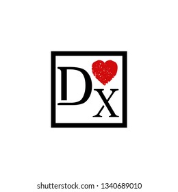 DX  Initial Handwriting logo template vector