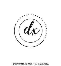 DX  Initial Handwriting logo template vector