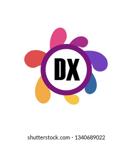 DX  Initial Handwriting logo template vector
