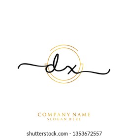 DX Initial handwriting logo template
