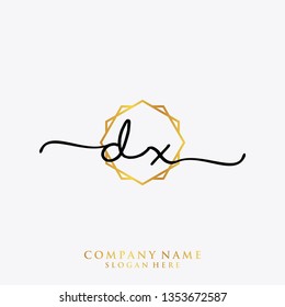 DX Initial handwriting logo template