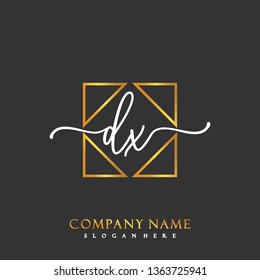 DX Initial Handwriting logo template vector