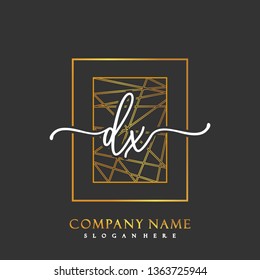 DX Initial Handwriting logo template vector