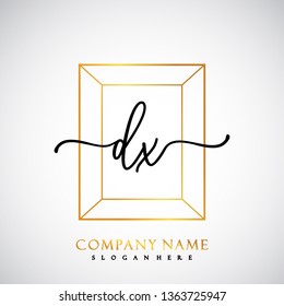 DX Initial Handwriting logo template vector
