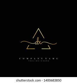 DX initial handwriting logo template vector
