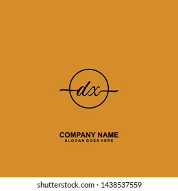 DX Initial handwriting logo template vector