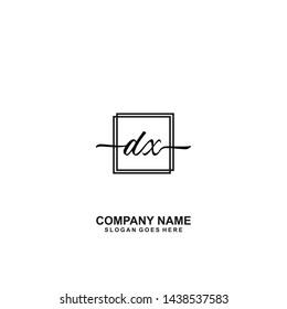 DX Initial handwriting logo template vector