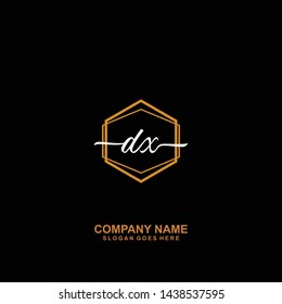 DX Initial handwriting logo template vector