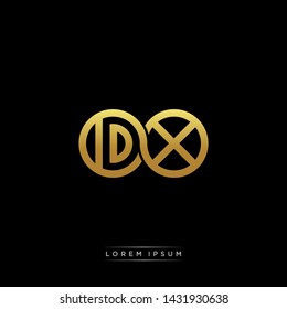 DX initial letter linked circle capital monogram logo modern template