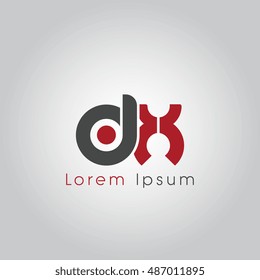 dx initial letter linked lowercase logo. d and x vector template design.