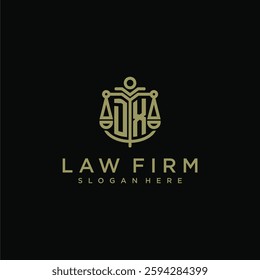DX initial monogram logo for lawfirm with scale vector design