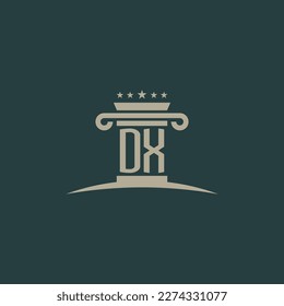 DX initials law of justice logo vector design template