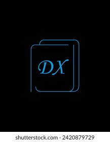 DX Latter Logo Design With Black Background
