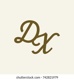 DX Letter creative square background 
