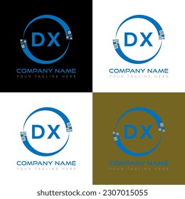 DX letter logo creative design. DX unique design.
