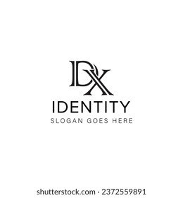 DX-Brief-Logo kreatives Design mit Vektorgrafik DX einfach und modern Logo