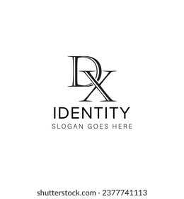 DX letter logo creative design with vector graphic DX simple and modern logo