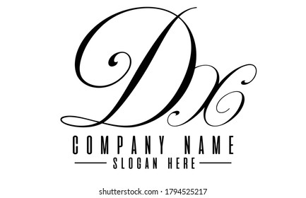 DX letter logo design template vector