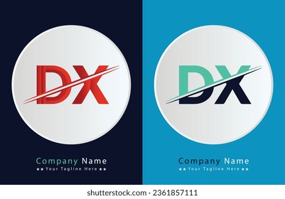 DX Letter logo design vector template.